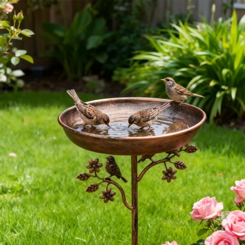 Garden Bird Bath Decorative Stand Outdoor Spaces - Image 8