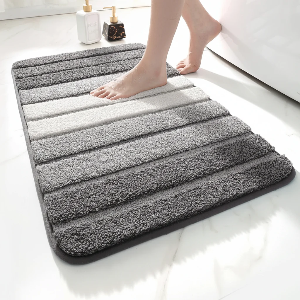 Non Slip Bath Mat Rug Absorbent Quick Dry Bathroom Decor - Image 2