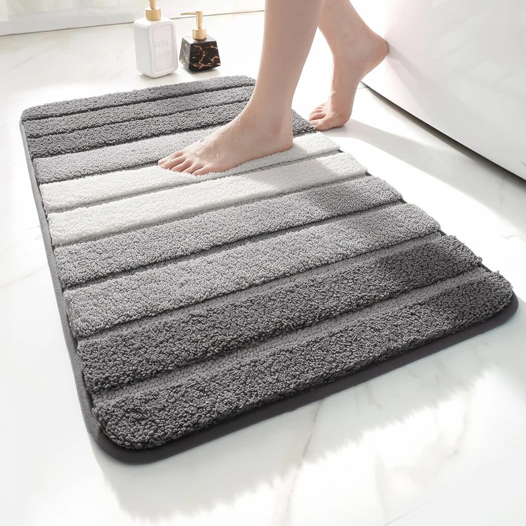 Non Slip Bath Mat Rug Absorbent Quick Dry Bathroom Decor - Image 3