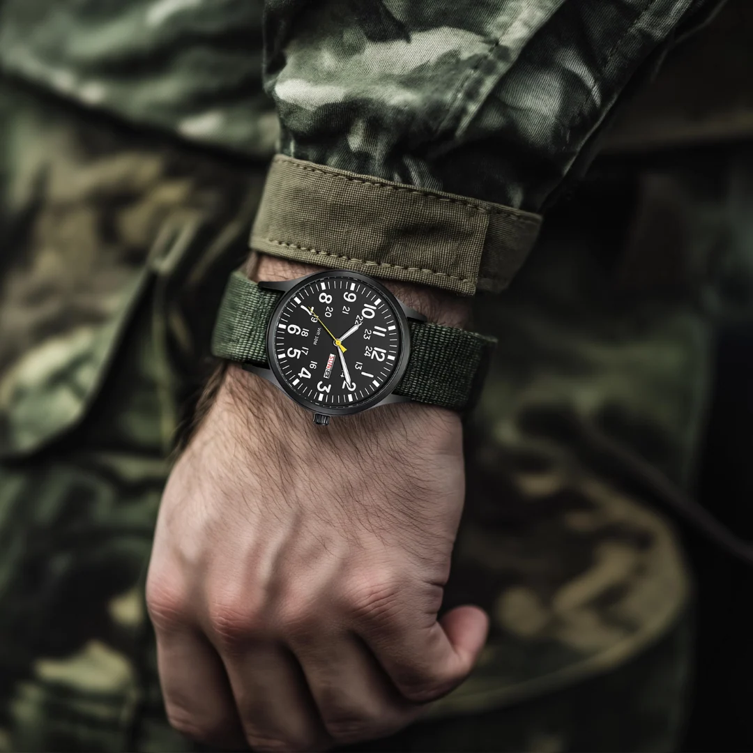 Robust Outdoor Military Watch Nylon Strap and Water Resistance - Image 4