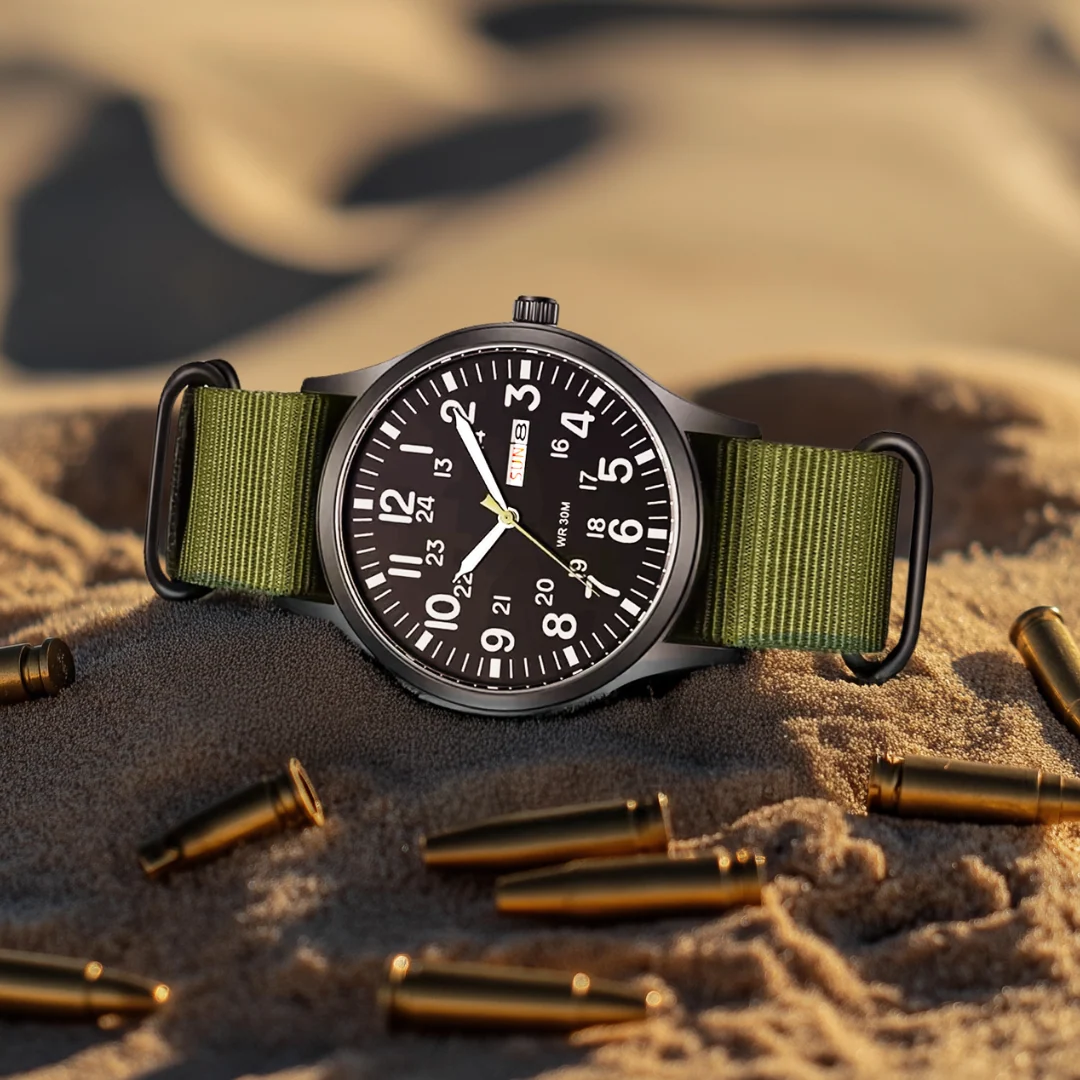 Robust Outdoor Military Watch Nylon Strap and Water Resistance - Image 5