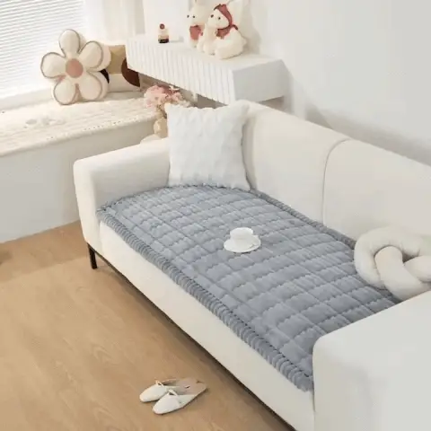 Sofa Cover Couch Cover Plush Pleated Edge Stretch Slipcover - Image 13