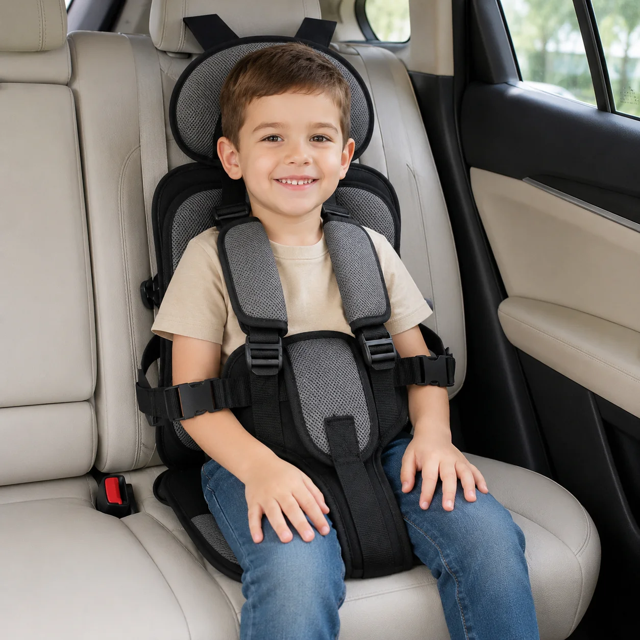 Travel Car Seat 5-Point Safety Harness Compact Design - Image 2